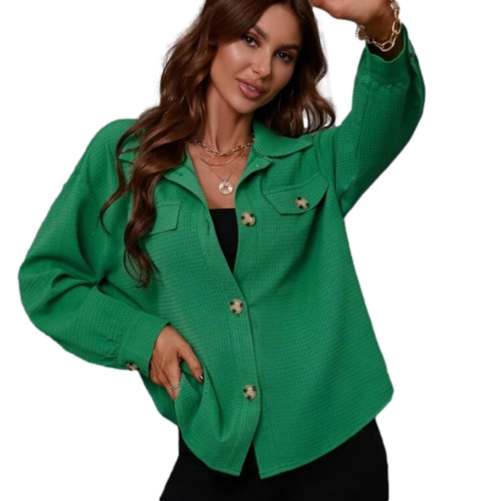 Green long sleeve button shirt